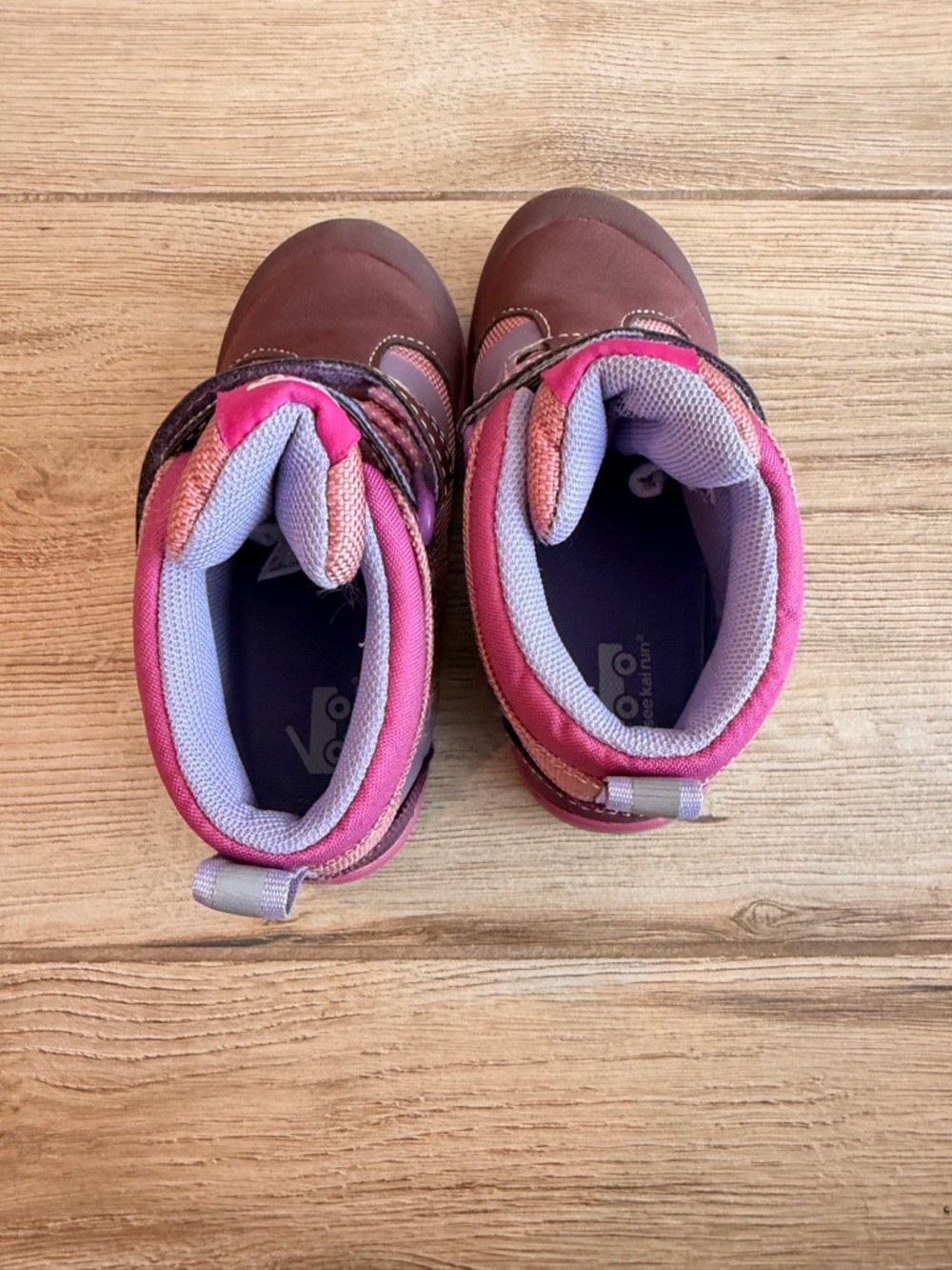 See Kai Run Brown, Pink & Purple Kids High-Top Boots - Picture 8 of 11